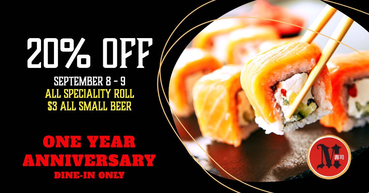 Hello, all! First and foremost, I want to start off by saying thank you to everyone who has come out to support us here at Mafia Sushi.
With that being said, this Friday and Saturday, we will be celebrating our One Year Anniversary! All of our sushi rolls will be 20% off and all beers on tap are only $3!
We hope to see you there!
#mafiasushi #mafia #sushilovers #katy #katyperry #sushitime